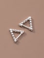 thumb 925 Sterling Silver Bead Triangle Minimalist Stud Earring 3