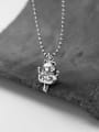 thumb 925 Sterling Silver Vintage Cat  Pendant Necklace 0