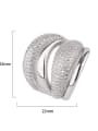 thumb Brass Cubic Zirconia Geometric Luxury Statement Ring 2