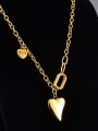 thumb Titanium Steel Smooth Heart Vintage Necklace 3
