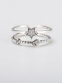 thumb 925 Sterling Silver Rhinestone Star Vintage Stackable Ring 0