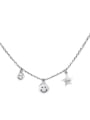 thumb 925 Sterling Silver Cubic Zirconia Star Hip Hop Smiley  Pendant Necklace 0