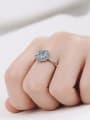 thumb Sterling Silver Moissanite Flower Dainty Solitaire Engagement Rings 1