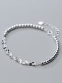 thumb 925 sterling silver minimalist small silver light Beaded multi-layer twisted bracelet 1