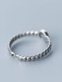 thumb 925 Sterling Silver Face Minimalist Band Ring 1