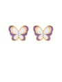 thumb Brass Enamel Butterfly Cute Huggie Earring 2