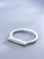 thumb 925 Sterling Silver Bead Oval Minimalist Free Size Ring 1