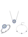 thumb 925 Sterling Silver Cubic Zirconia Evil Eye Dainty Necklace 0