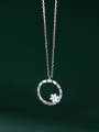 thumb 925 Sterling Silver Cubic Zirconia Round Minimalist Necklace 1