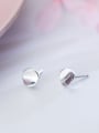 thumb 925 Sterling Silver Smooth Round Minimalist Stud Earring 0