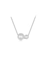 thumb 925 Sterling Silver Imitation Pearl Irregular Minimalist Necklace 0