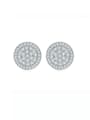 thumb 925 Sterling Silver Cubic Zirconia Round Dainty Cluster Earring 0