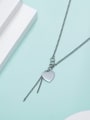 thumb Titanium Steel Heart Dainty Lariat Necklace 2