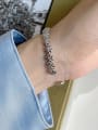 thumb 925 Sterling Silver Smooth Flower Vintage Cuff Bangle 1