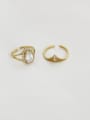 thumb 925 Sterling Silver With Gold Plated Personality Irregular Free Size Rings 2