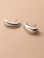 thumb 925 Sterling Silver Irregular Vintage  Curved chain Stud Earring 0