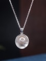 thumb 925 Sterling Silver Imitation Pearl Irregular Minimalist Necklace 1