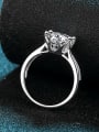 thumb Sterling Silver Moissanite White Round Dainty Engagement Rings 2