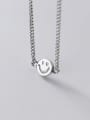 thumb 925 Sterling Silver Face Vintage Smiley pendant Necklace 2