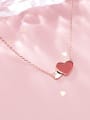 thumb 925 Sterling Silver Resin Red Heart Minimalist Necklace 2