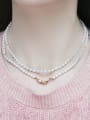 thumb Brass Freshwater Pearl Round Vintage Multi Strand Necklace 1