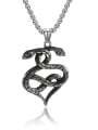 thumb Titanium Steel Snake Snake Hip Hop Necklace 0
