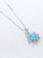 thumb 925 Sterling Silver Simple Opal Inlaid Zircon Sun Flower  Necklace 3