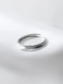 thumb 925 Sterling Silver Round Minimalist Couple Ring 2