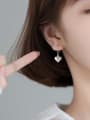 thumb 925 silver simple smooth Heart Earrings 2
