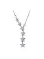 thumb 925 Sterling Silver Cubic Zirconia Star Minimalist Lariat Necklace 2