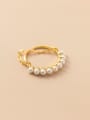 thumb 925 Sterling Silver Imitation Pearl Round Minimalist Stackable Ring 3