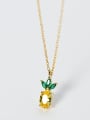 thumb 925 Sterling Silver Cubic Zirconia  Cute Small pineapple pendant Necklace 3