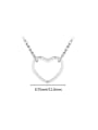 thumb 925 Sterling Silver Minimalist Hollow Heart  Pendant Necklace 2