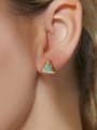 thumb Brass Triangle Minimalist Stud Earring 1