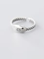 thumb 925 sterling silver minimalist Smiley free size  ring 0