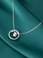 thumb 925 Sterling Silver With  Fashion Minimalist  Hollow Round Necklaces 0
