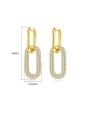 thumb Brass Cubic Zirconia Geometric Dainty Cluster Earring 2