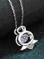 thumb Sterling Silver 0.5 CT Moissanite  Angel Dainty Pendant Necklace 2