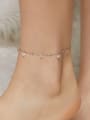 thumb 925 Sterling Silver Cubic Zirconia  Minimalist  Round Pendant Anklet 1