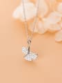 thumb 925 Sterling Silver Fashionable Simple Diamond Ginkgo Leaf  Necklaces 0
