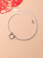 thumb 925 Sterling Silver Vintage Texture Circle Trend Chain Anklet 0