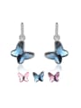 thumb 925 Sterling Silver Austrian Crystal Butterfly Classic Huggie Earring 0