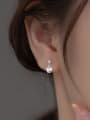 thumb 925 Sterling Silver Cubic Zirconia Heart Minimalist Drop Earring 1