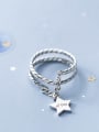 thumb 925 Sterling Silver Star Vintage Stackable Ring 1