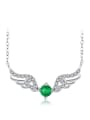 thumb 925 Sterling Silver Cubic Zirconia Wing Classic Necklace 0