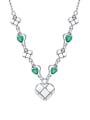 thumb 925 Sterling Silver Cubic Zirconia Heart Vintage Necklace 0