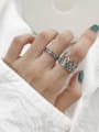 thumb 925 Sterling Silver Twist WW  Vintage Free Size Band Ring 1