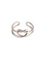 thumb 925 Sterling Silver Hollow Heart Minimalist  Line Stackable Ring 0