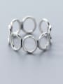 thumb 925 Sterling Silver Hollow Round Minimalist Free Size Ring 0