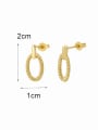 thumb Brass Geometric Minimalist Weave Twist Oval Stud Earring 3